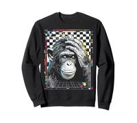 Monkey Animal Lover Graphic Cool Zoo Wildlife Motif Retro Sweatshirt