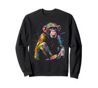 Monkey Animal Zoo Colourful Animal Motif Art Monkey Sweatshirt