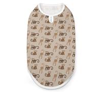 Monkey Apes Brown Printed Pet Vest Sleeveless Tank Top Soft Pet T-Shirt for Cats and Dogs 2XL