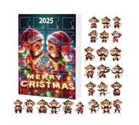Monkey Avvent Calendarr - 2D -Carcaron Acrylic, 24 Pieces Monkey Pendant, Christmas Countdown Calendar | Christmas Thanksgiving New Year Birthday Party Supplies