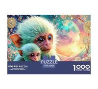 Monkey Babies 1000 Pieces Monkeys Playful Cosmic Portraitplastic Puzzle Pieces for Grandparents Interlocking Sturdy Lightweight Gift 38x26cm/1000pcs