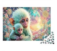 Monkey Babies Puzzle for Adults Fluid Vibrant Dog Painting Recycled Paper 1000Pc Educational Game Challenge 52x38cm/1000pcs