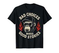 Monkey Bad Choices Make Good Stories Funny Retro Stories T-Shirt