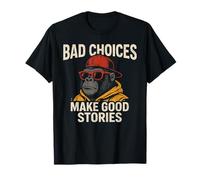 Monkey Bad Choices Make Good Stories Funny Retro Stories T-Shirt