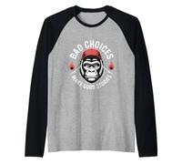 Monkey Bad Choices Make Good Stories Raglan Baseball Tee