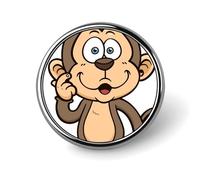 Monkey Badge,Comfort Light in Weight Round Emblem Cute Funny Decor Brooch Smooth Does Not Fade Badges for Hats Jackets Coat Shirt