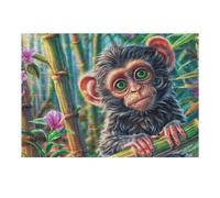 Monkey Bamboo Jungle 300 Piece Jigsaw Puzzle for Adults Meditation Aid Mindful Practice Detailed Design for Yoga Enthusiasts 300 PCS