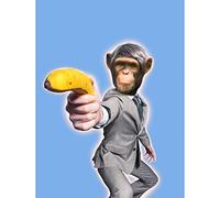 MONKEY BANANA GUN MAN BLUE PRINT ONLY ART POSTER HP3775