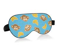Monkey Banana Sleep Mask for Men Women Blackout Eye Cover, Soft Lightweight Comfortable Eye Mask with Adjustable Velcro Strap, Blocks Light for Travel Sleep Yoga Nap