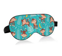 Monkey Banana Sleep Mask for Men Women Blackout Eye Cover, Soft Lightweight Comfortable Eye Mask with Adjustable Velcro Strap, Blocks Light for Travel Sleep Yoga Nap