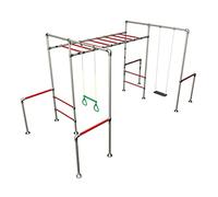 Monkey Bar Store Climbing Frame - RHINO (RED) - Outdoor Play Equipment - Monkey Bars - Ages All - Includes Frame, Anchor Pegs, Assembly Instructions & Tools