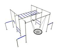Monkey Bar Store The JUNGLE+ Climbing Frame Monkey Bars from the Galvanised Steel Construction (BLUE)