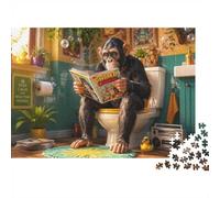 Monkey Bathroom Magazine 1000pcs Mini Puzzle For Family Challenging | 70x50cm Cardboard Living Room Decor Durable Structure Birthday Gift Stress Relief