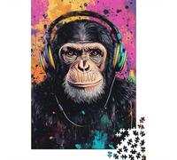 Monkey Beats-2 1000-Piece Adult Jigsaw Puzzle, 70x50cm/1000pcs, Low-dust White Pieces for Sorting; Tabletop Entertainment at Home