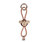 Monkey Bordeaux key ring gold-colored metal with natural leather Kay Bojesen