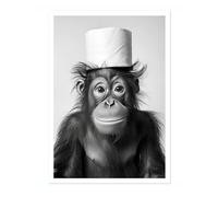 Monkey Business Animal Toilet Poster, Funny Bathroom Wall Art Print Animals, Funny Wall Art Decor, A5 (Print Only) - 21x14.8cm