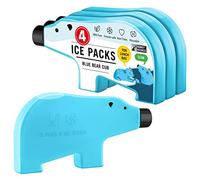 Monkey Business Bear Ice Packs Cute Ice Packs/Reusable Long Lasting Lunch Bag Coolers/Fun Coolers Perfect for Your Kid's Lunch Box/Super Saver Blue Bear Cub (Pack of 4)