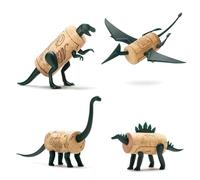 Monkey Business Corkers Wine Accessories - Set of 4 Collectible Dinosaur Designs, Crafting Parts for Corks - Gifts for Wine Drinkers and Enthusiasts