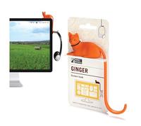 Monkey Business Ginger The Cat Tail Hook for Computer Screen, Tight Spaces, Hang Keys, Accessories in Easy Reach (Orange)