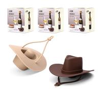 Monkey Business Howdy - 3-Pack Cowboy Hat Wine Stoppers - Fun Silicone Bottle Stoppers Keep Wine Fresh - Novelty Kitchen Gadgets & Cute Wine Accessories