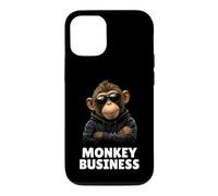 Monkey Business In Leather Jacket and Sunglasses. Case for iPhone 12/12 Pro