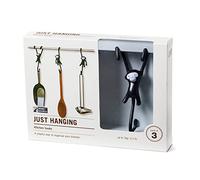 Monkey Business Just Hanging: Fun Kitchen Hooks/Set of 3 Monkey Hangers/S Shaped Hooks with a Twist (Black)