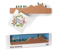 Monkey Business Memo Mountain Cork Board Strip - Corkboard Pin Board with Mountain Scene Pushpins, Office Accessories, Cute Cork Boards for Walls