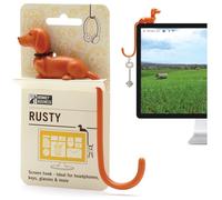 Monkey Business Rusty The Dog Tail Hook for Computer Screen, Desk Headphone Hanger Organizer Decorative Hooks, Adhesive Hook for Hanging Keys Cables Hats and Computer Accessories