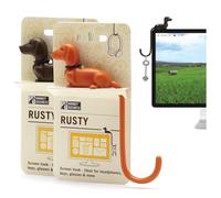 Monkey Business Rusty The Dog Tail Hook for Computer Screen, Desk Headphone Hanger Organizer Decorative Hooks, Adhesive Hook for Hanging Keys and Accessories - (Pack of 2)