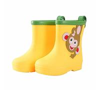 Monkey Cartoon Character Rain Shoes Children's Rain Shoes Boys And Girls Water Shoes Baby Rain Boots Water Boots Rain Boots For Boys And Girls (Yellow, 11.5 Little Child)
