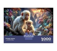 Monkey Challenging 1000Pc Jigsaw Puzzle, Primate Puzzle Game for The Whole for Women Gifts for Men 52x38cm/1000pcs