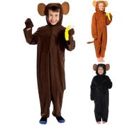 Monkey / Chimp Costume for Kids | Brown Suede | 3-5 Years