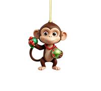 Monkey Christmas Tree Pendants Book Stack Design Festive Tree Decoration for Christmas Decoration (C, One Size)
