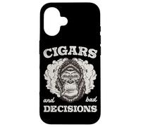 Monkey Cigars And Bad Decisions Humor Case for iPhone 16