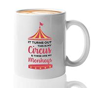 Monkey Coffee Mug Turns Out This is My Circus and These are My Monkeys Animal Lover Chimpanzee Gorilla King Kong Forest Banana Tree Circus 11 Oz QSRTH6