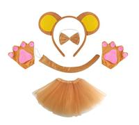 Monkey Costume Set With Headband Tail Bowtie Glove Skirt Halloween Monkey Dress Up Outfit For Kid Boy Girl Christmas Birthday Parties