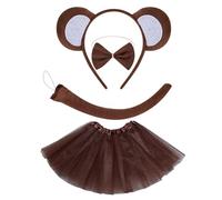 Monkey Costume Set With Headband Tail Bowtie Glove Skirt Halloween Monkey Dress Up Outfit For Kid Boy Girl Christmas Birthday Parties