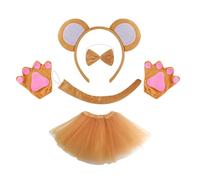 Monkey Costume Set With Headband Tail Bowtie Glove Skirt Halloween Monkey Dress Up Outfit For Kid Boy Girl Christmas Birthday Parties