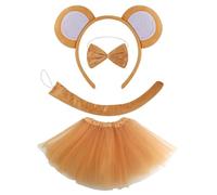 Monkey Costume Set With Headband Tail Bowtie Glove Skirt Halloween Monkey Dress Up Outfit For Kid Boy Girl Christmas Birthday Parties