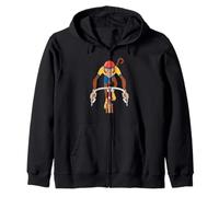 Monkey Cyclist Illustration For Bike Lovers Zip Hoodie