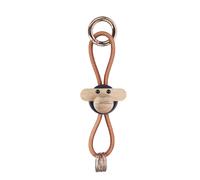 Monkey Dark Grey Keyring Gold-colored Metal with Natural Leather Kay Bojesen