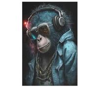 Monkey DJ 1000 Pieces Jigsaw Puzzles For Adults Suitable For Children 12 And Up Wooden Puzzle （78×53cm）