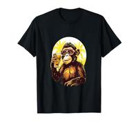 Monkey Drinking Beer Funny Beer Drinker Drunk Gorilla Ape T-Shirt