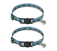 Monkey Face Blue Simple Collar For Puppy Adjustable Dog Collars For Males 2 Packs