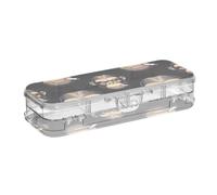 Monkey Face Cigarette Clear Pencil Boxes with Snap-tight Lid for Office 8.3"L x 3"W x 1.9"H