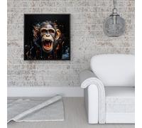 Monkey Face Splashart Framed Canvas