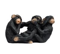 Monkey Figures - Monkey Statue Decoration, Desktop Wise Monkeys Resin Sculpture, Hearing Lake Speaking No-Evil Figure | B7.87 Inches, Backyard, Yard, Living Room, Balcony, Desk, Ornament Display, 1 x