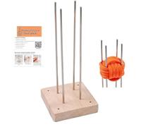 Monkey Fist Paracord Jig Tool, Wooden Base with Stainless Steel Pins, Monkey Fist Knot Weaving Jig, Rope Knot Tying Kit for DIY Crafts, 6.4x6.4x13.8cm for Charm Backpack Decor Ropes Scout Project