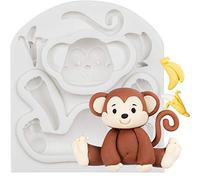 Monkey Fondant Silicone Mould for Candy, Cake Decoration, Cupcake Topper, Polymer Clay, Resin Epoxy, Soap, Crafting Projects, Jewellery Making