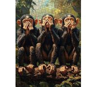 Monkey Forest Jigsaw Puzzles for Adults 3000, 3000 Piece Jigsaw Puzzles, Challenging Puzzle, Classic Educational Jigsaws Games, Fun Family Activities, for Home Wall Decoration Gift DX0YL0-345